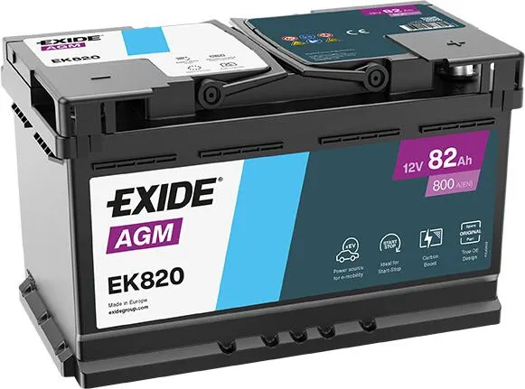 [EK820] EXIDE Micro-Hybrid AGM Battery 80Ah 12V 800A(EN) (315x175x190mm)