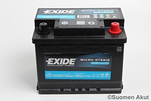 [EK620] EXIDE Micro-Hybrid AGM Battery 60Ah 12V 680A(EN) (190x242x175mm)