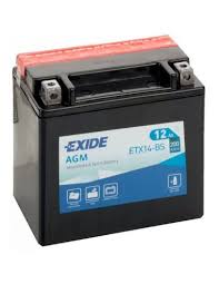 [ETX16-BS] EXIDE AGM Motorbike Battery 12V 14Ah 215A(EN) (150x90x160mm)