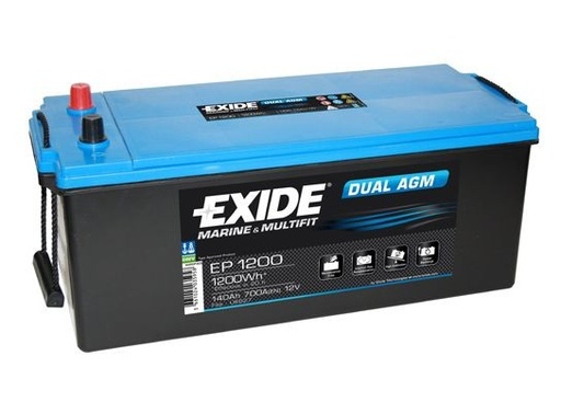 [EP1200] EXIDE Marine & Leisure Battery 12V 140Ah 700CCA(EN) Dual AGM (513x189x223)